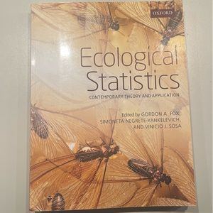 Ecological Statistics book. Published 2015. Barely used, very good condition.